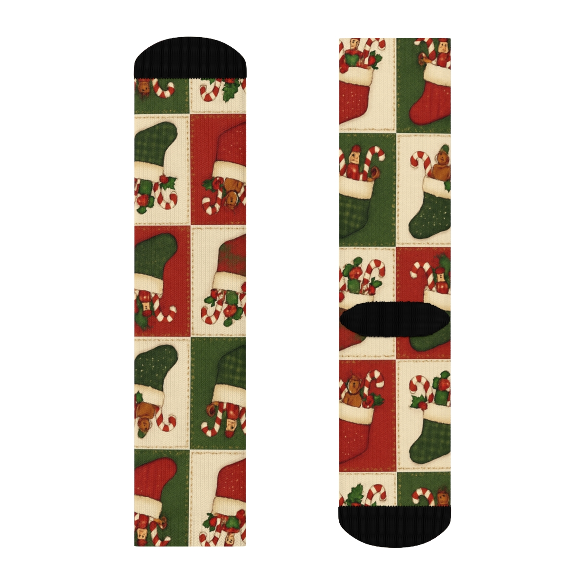 Stocking Patchwork Holiday stylish athletic crew socks