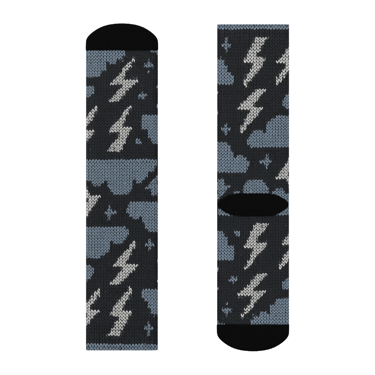 Storm Front Lightning Tapestry Knit personalized crew socks