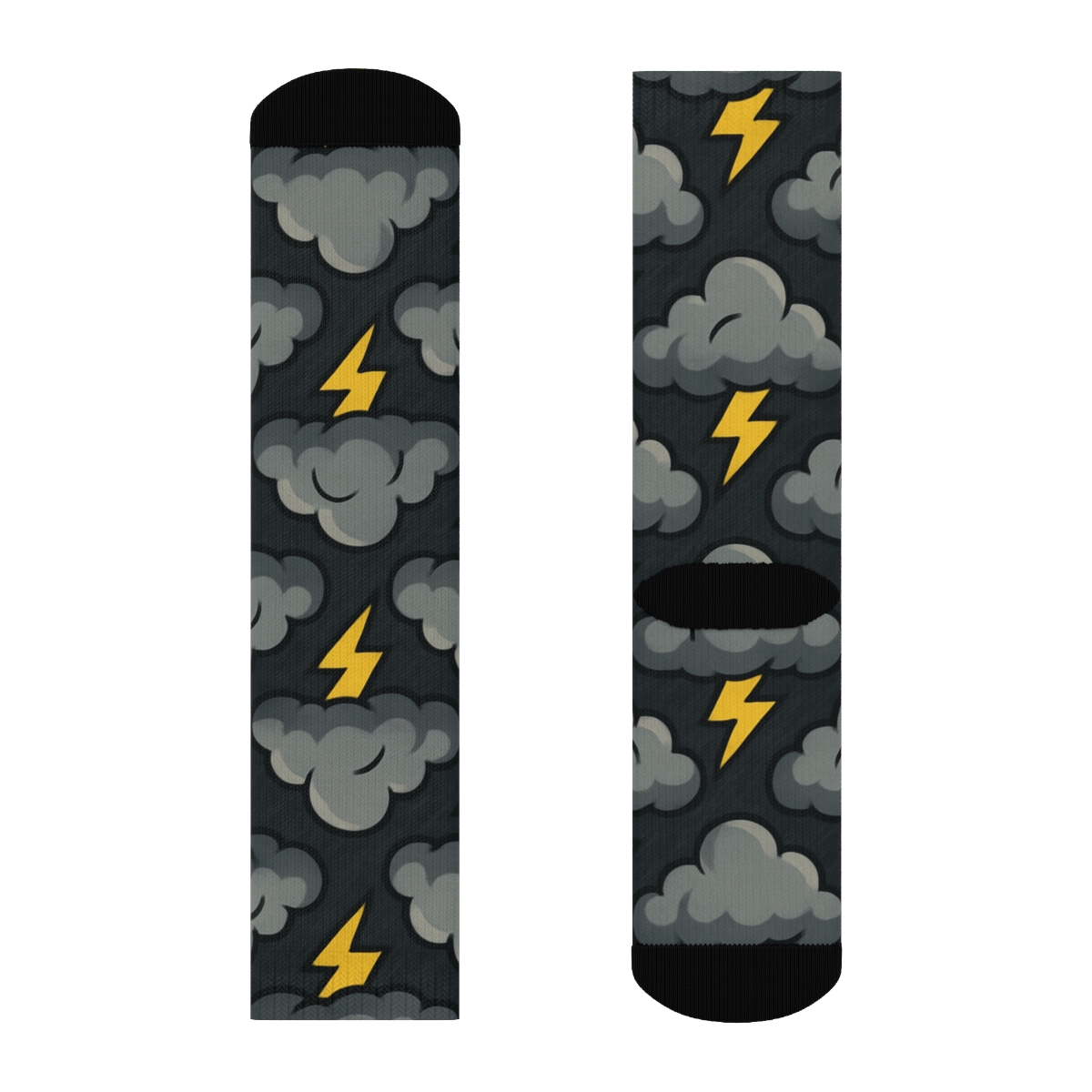 Storm Grid Lightning Cloud Lattice trendy patterned crew socks