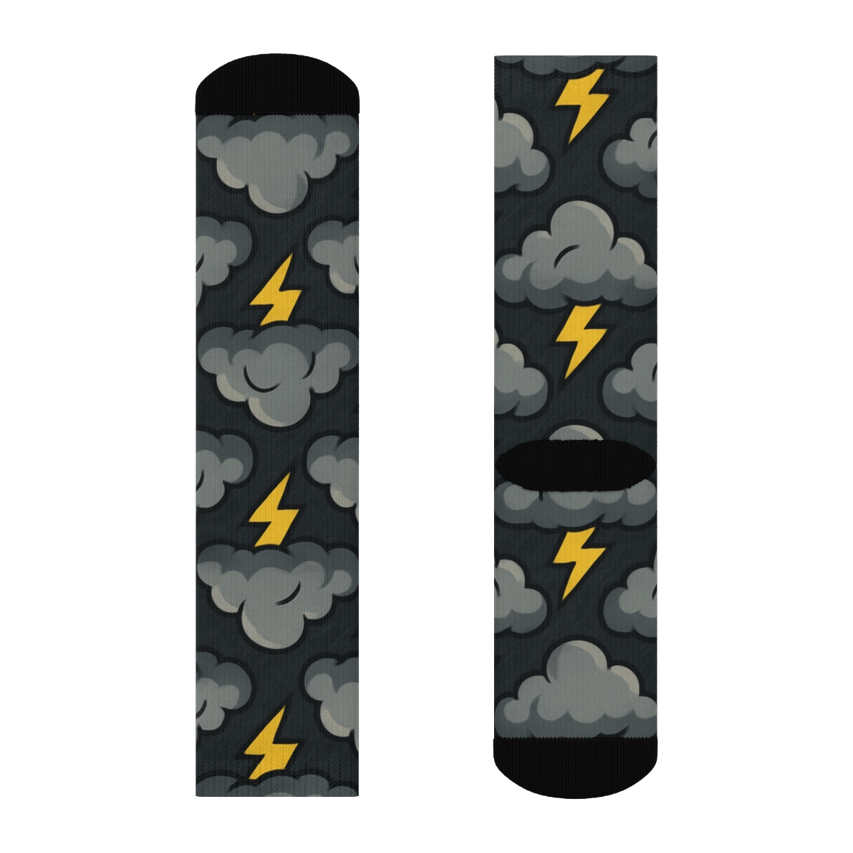 Storm Grid Lightning Cloud Lattice trendy patterned crew socks