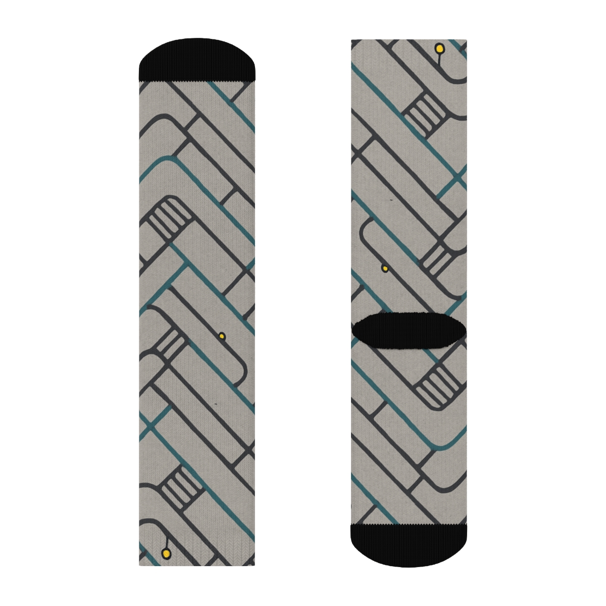 Street Grid Chevron, Urban Planner Edition unique graphic crew socks