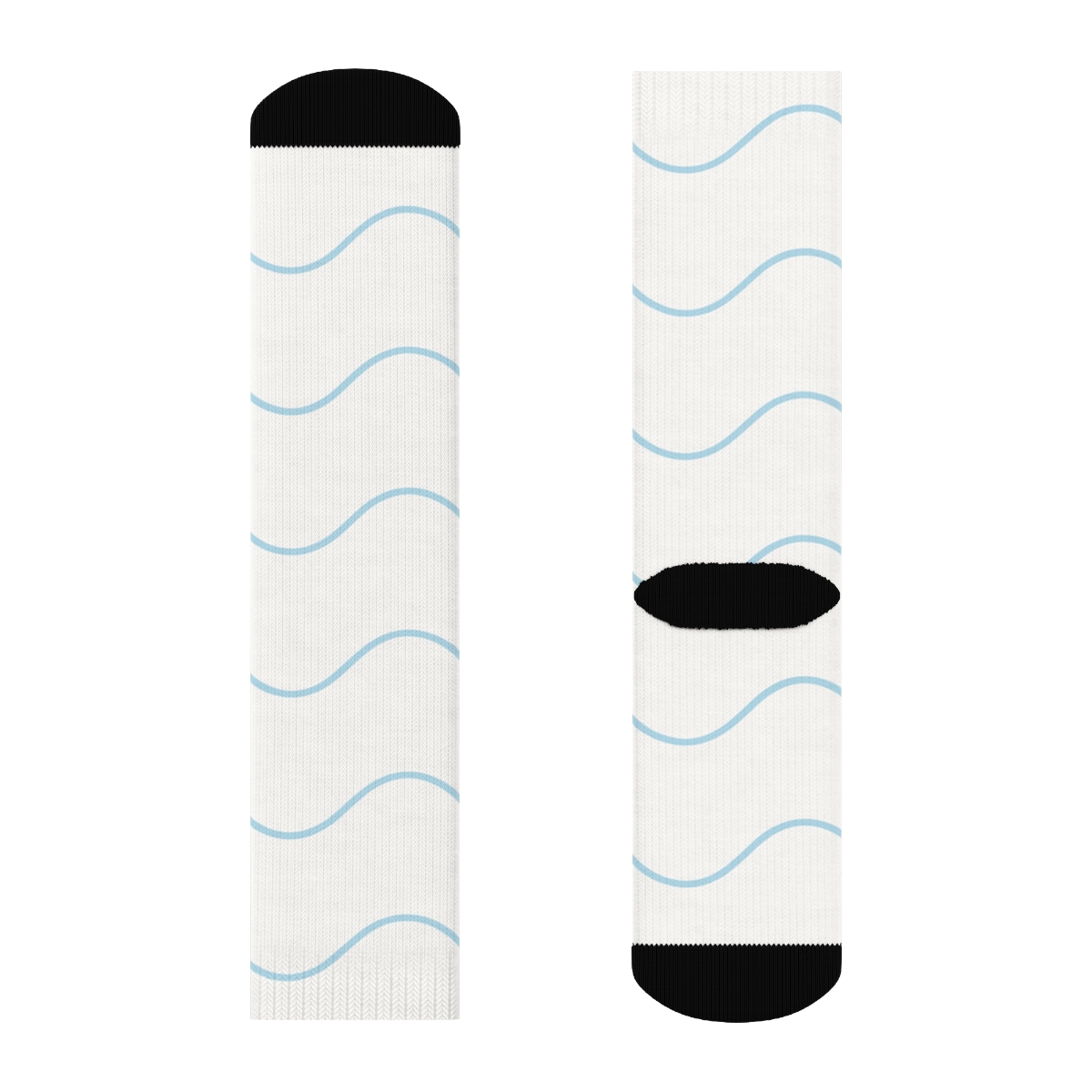 Subtle Wave Rail designer printed crew socks