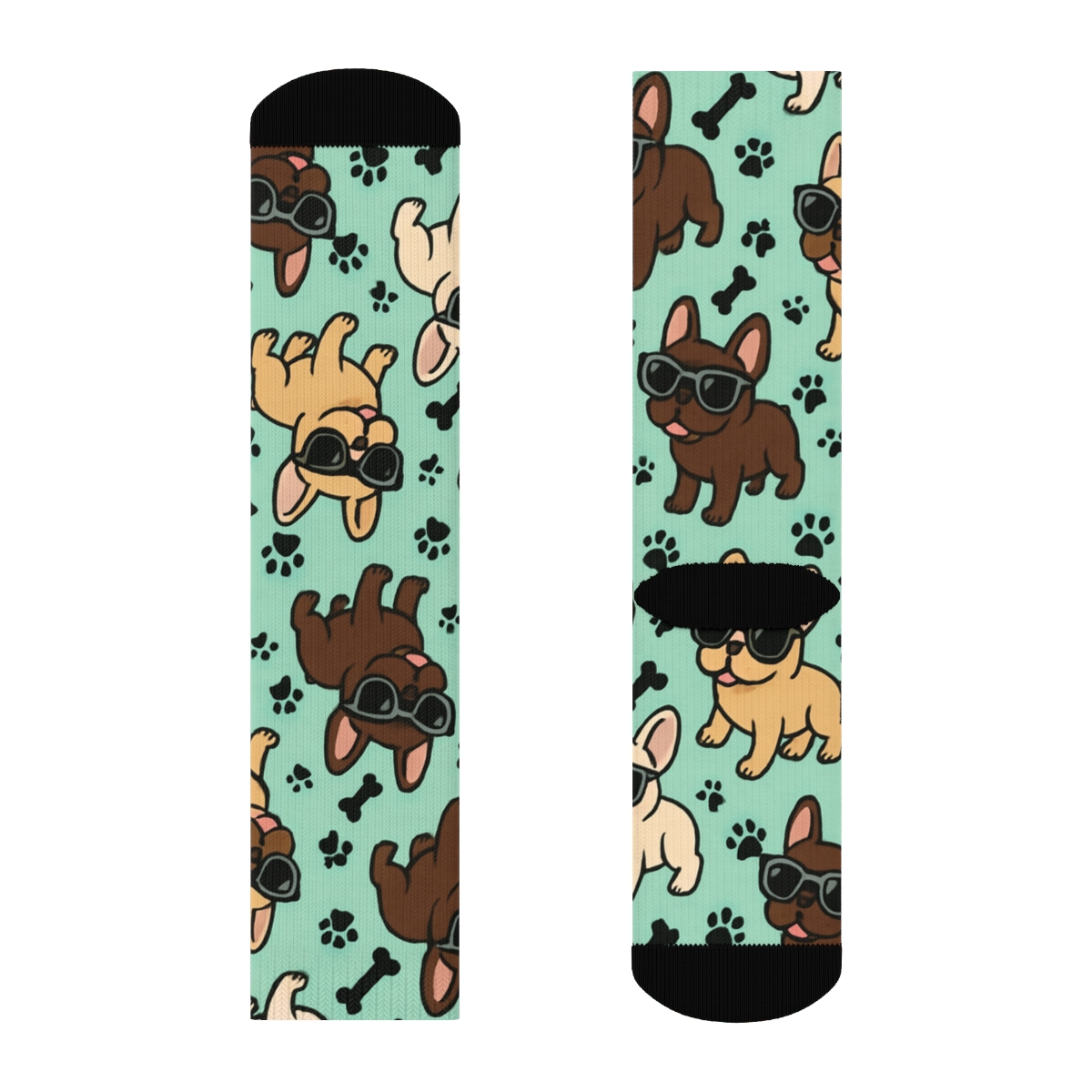 Sunglass Frenchies Diagonal Parade unique graphic crew socks