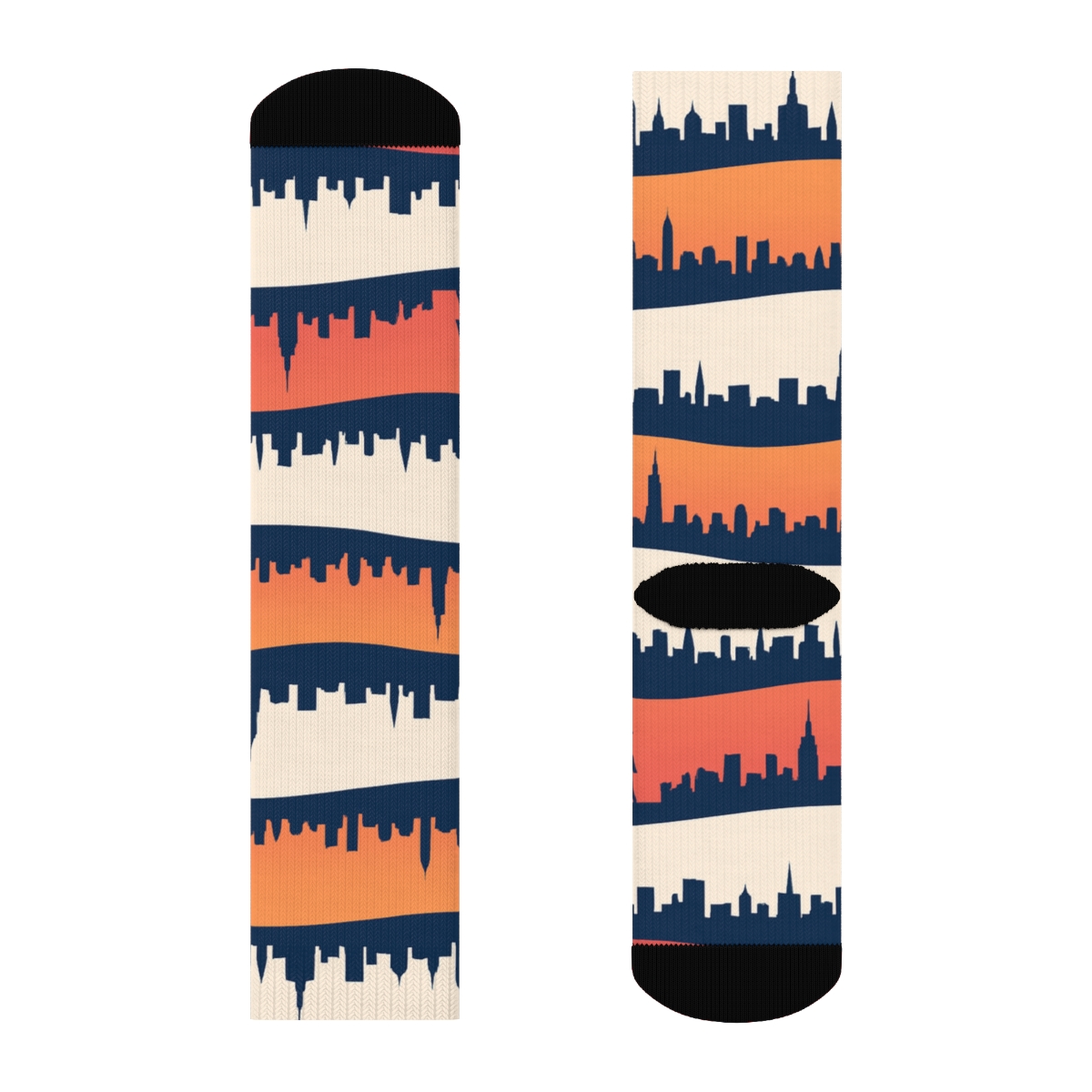 Sunset City Skyline Tour Guide Edition soft everyday crew socks