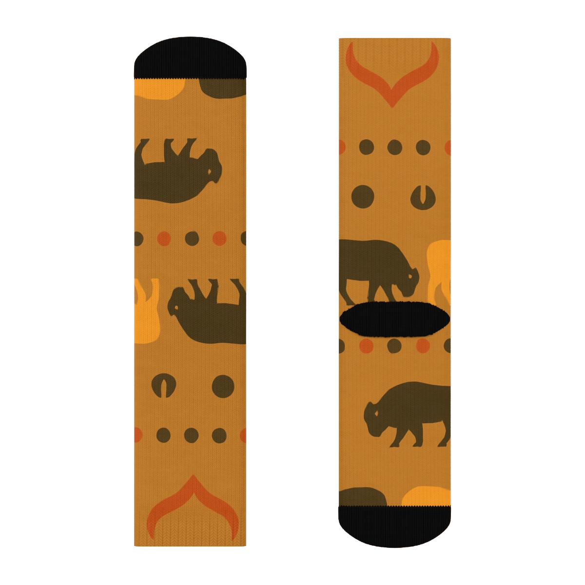 Sunset Prairie Bands With Horns And Bison personalized crew socks