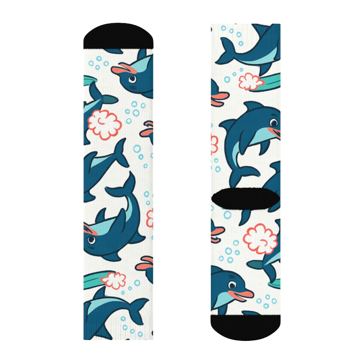 Surf Party Dolphin Pattern Pop trendy patterned crew socks