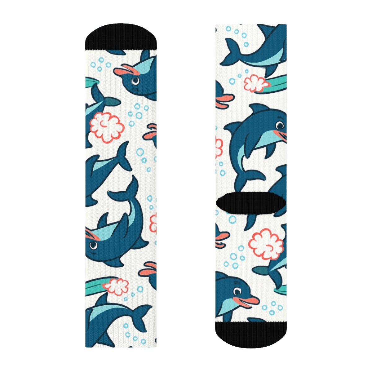 Surf Party Dolphin Pattern Pop trendy patterned crew socks