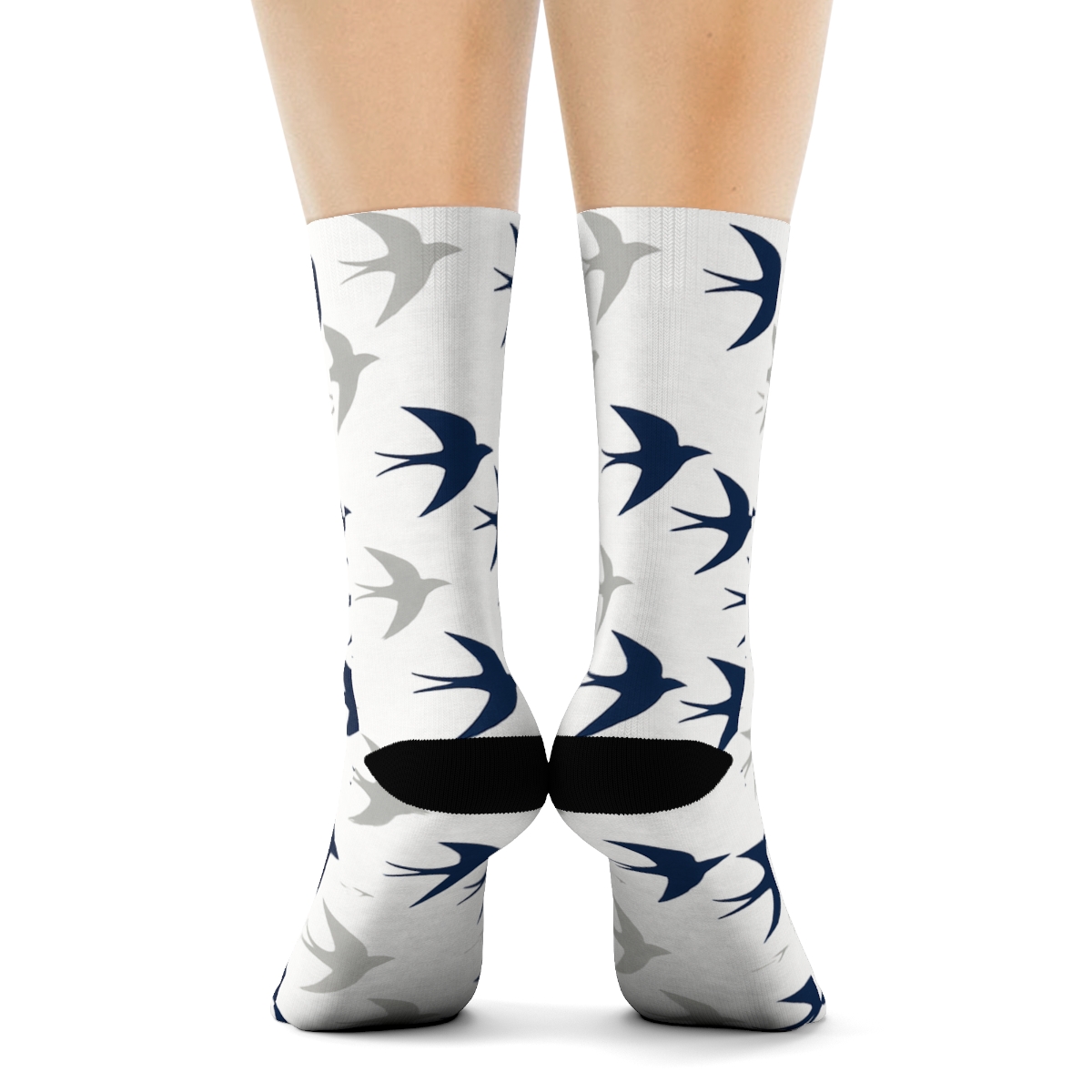 Swallow Flight Arrow Array On White unique graphic crew socks