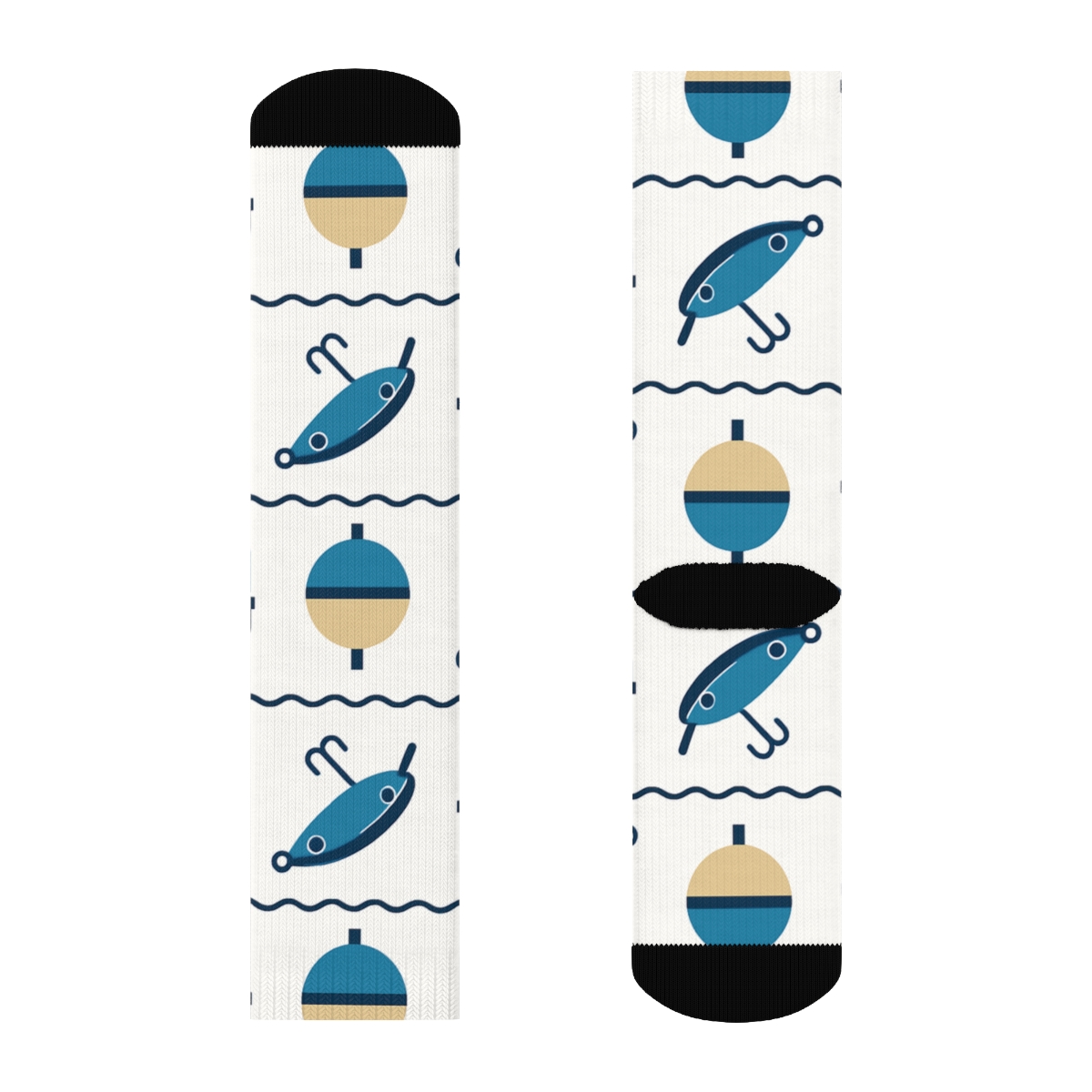 Tackle Box Lattice With Fisher Charm trendy patterned crew socks