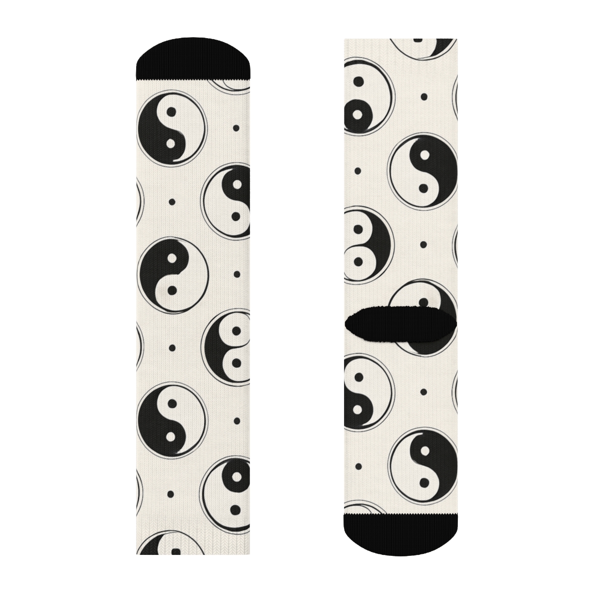 Taijitu Grid On White Field premium sports crew socks