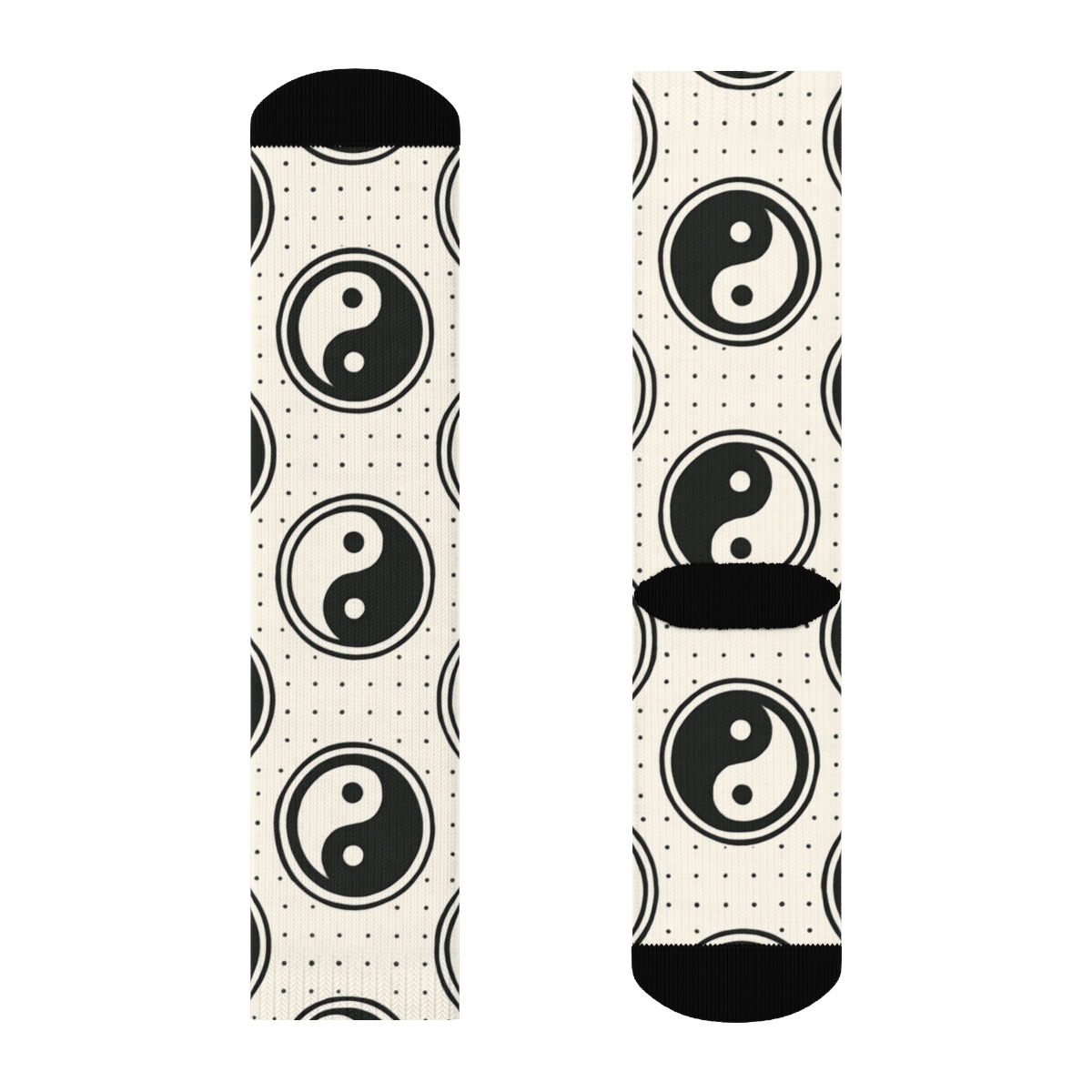 Taijitu Grid On White Field custom crew socks