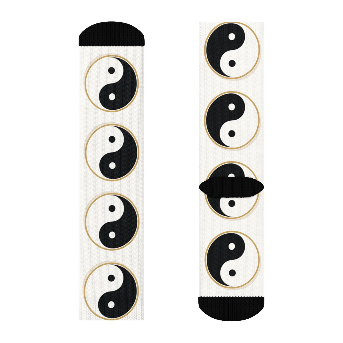 Taijitu Grid On White Field personalized crew socks