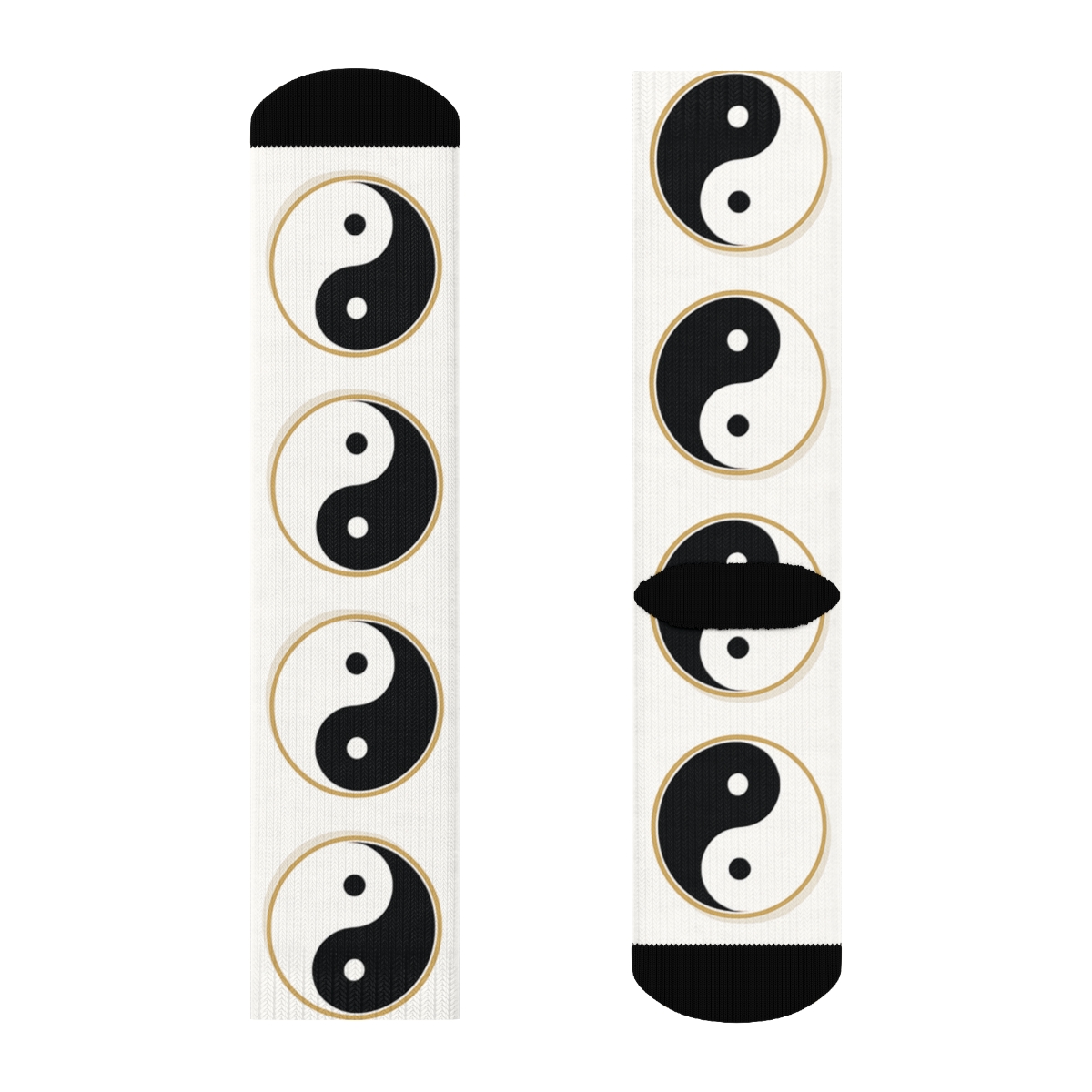 Taijitu Grid On White Field personalized crew socks