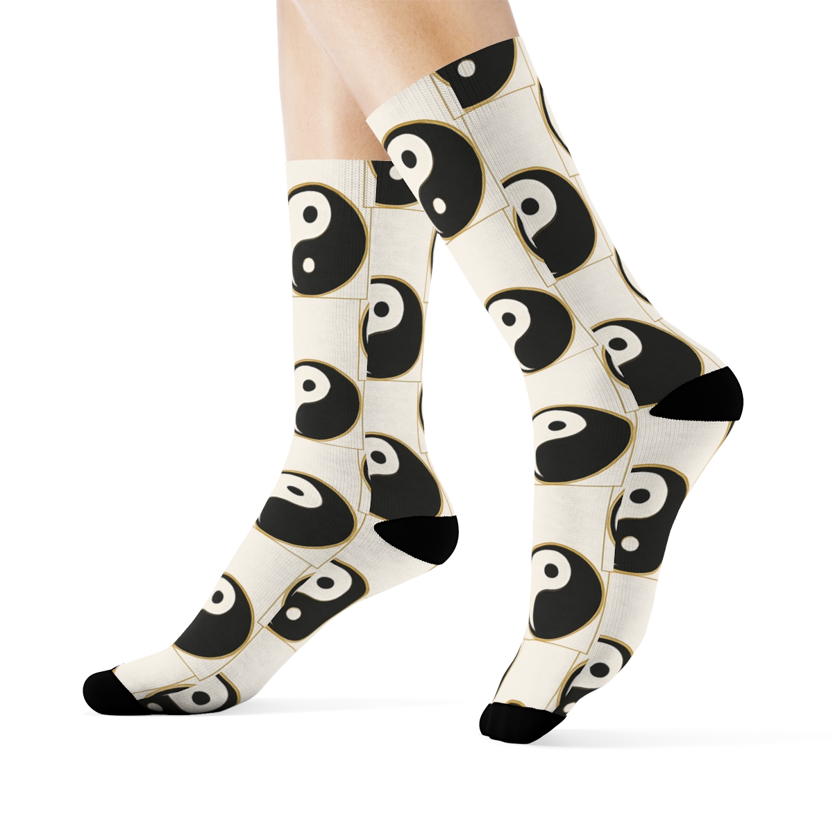 Taijitu Tessellated Grid stylish athletic crew socks