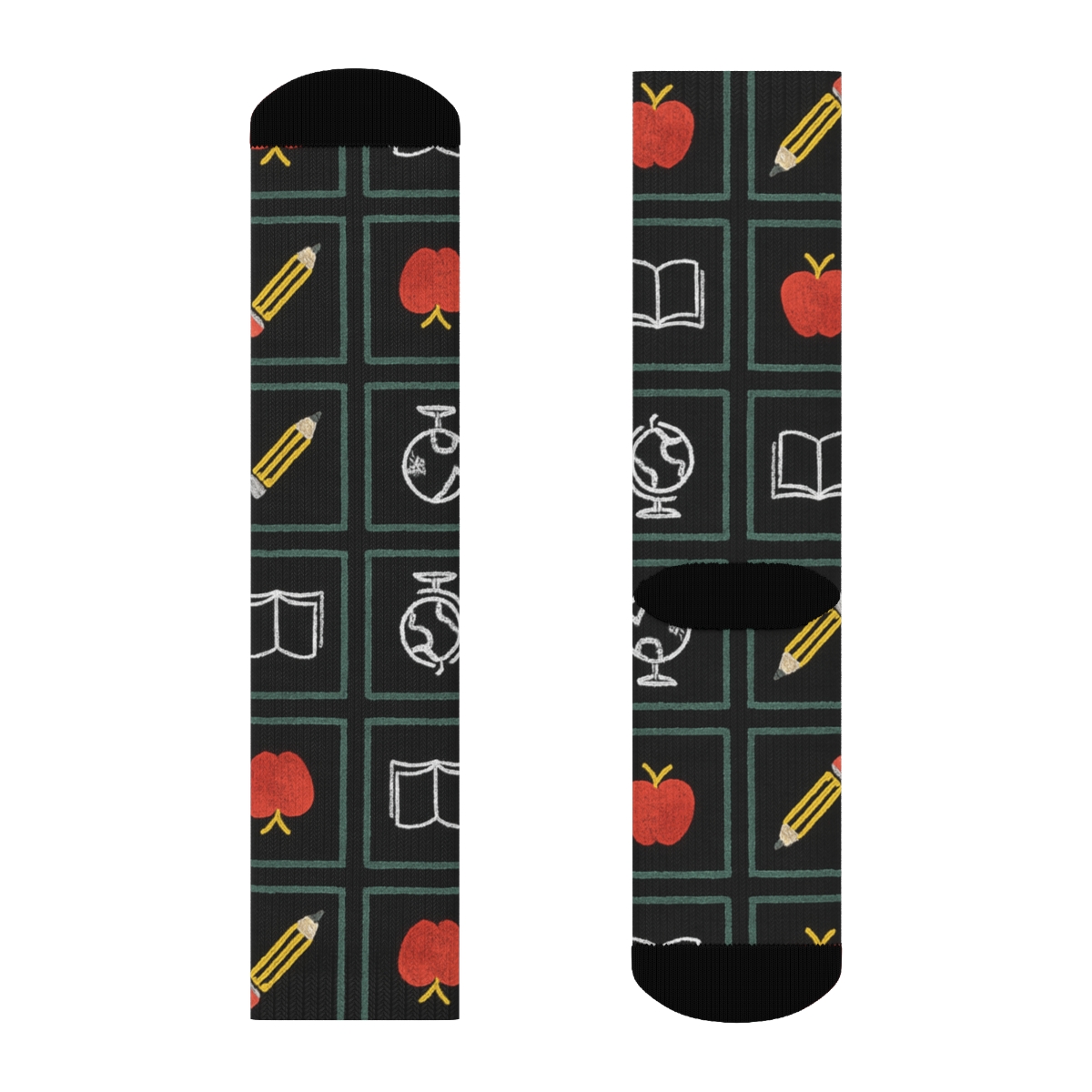 Teacher Chalkboard Constellation Grid custom crew socks
