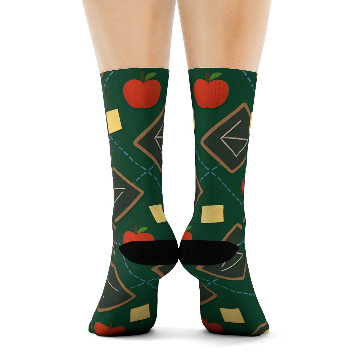 Teacher Chalkboard Lattice In Modern Minimal soft everyday crew socksTeacher Chalkboard Lattice in Modern Minimal Crew Socks - Image 4