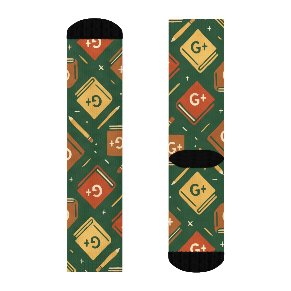 Teacher Grade Book Lattice On Chalkboard Green premium sports crew socks