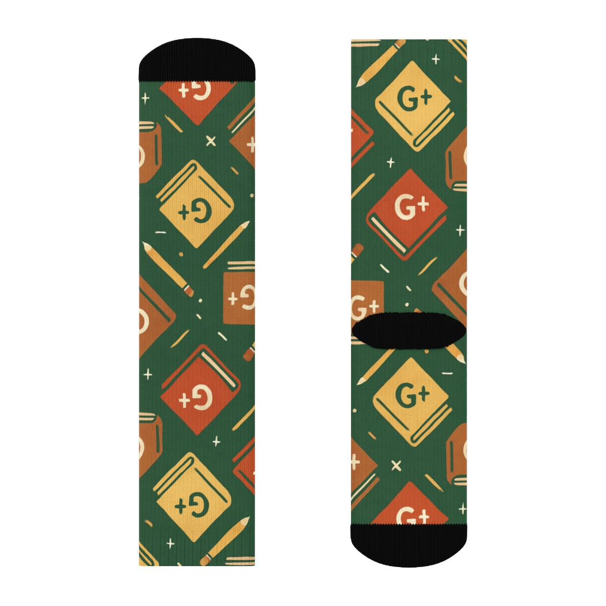 Teacher Grade Book Lattice On Chalkboard Green premium sports crew socks