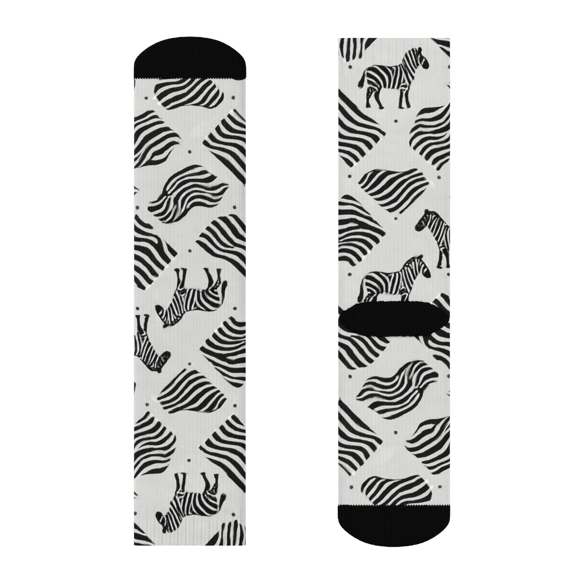 Teal Zebra Crossing Stripe Lattice personalized crew socks