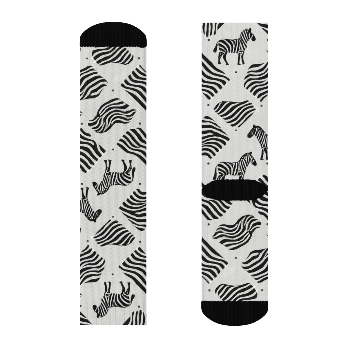 Teal Zebra Crossing Stripe Lattice personalized crew socks