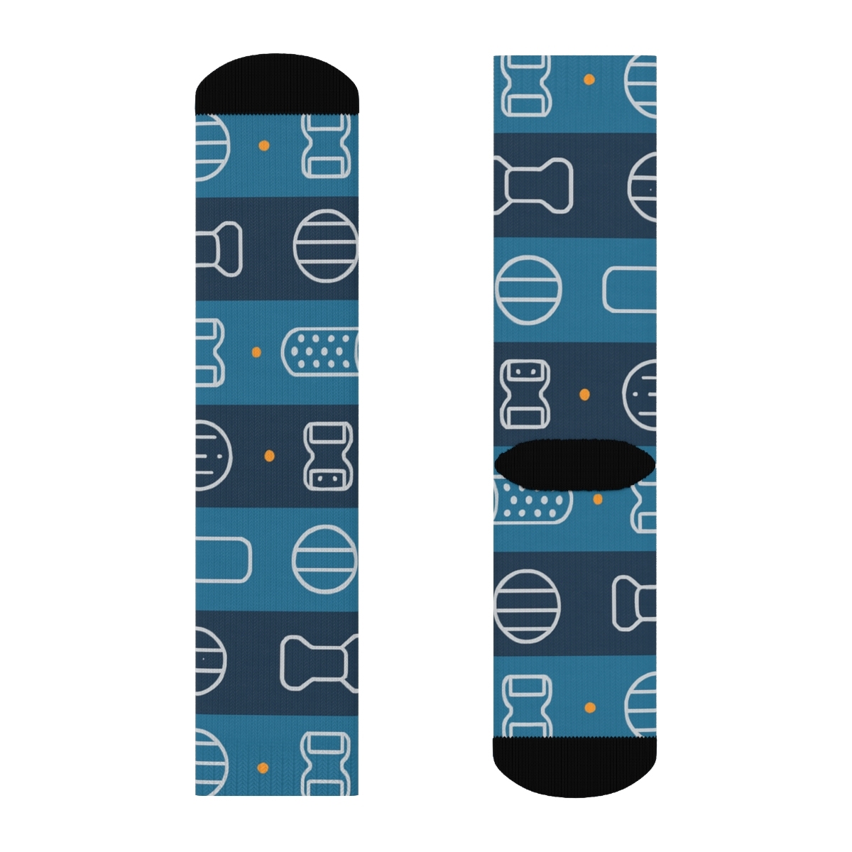 Therapy Blue Tool Bands With Physical Therapist Motifs custom crew socks