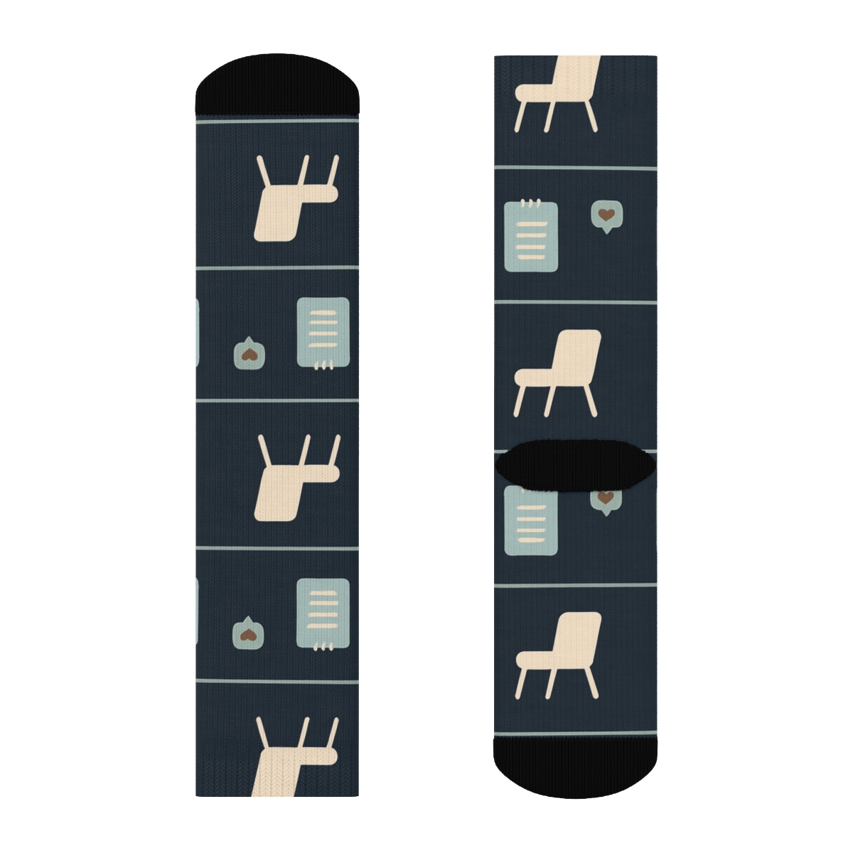 Therapy Chair Pattern With Counselor Notes unique graphic crew socks