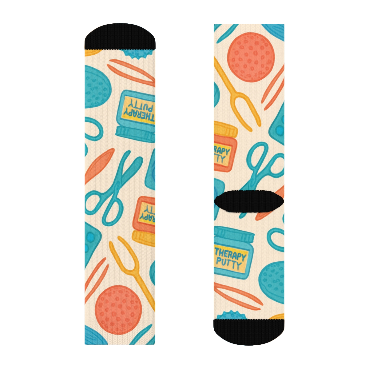 Therapy Tools Parade With Occupational Therapist Icons stylish athletic crew socks