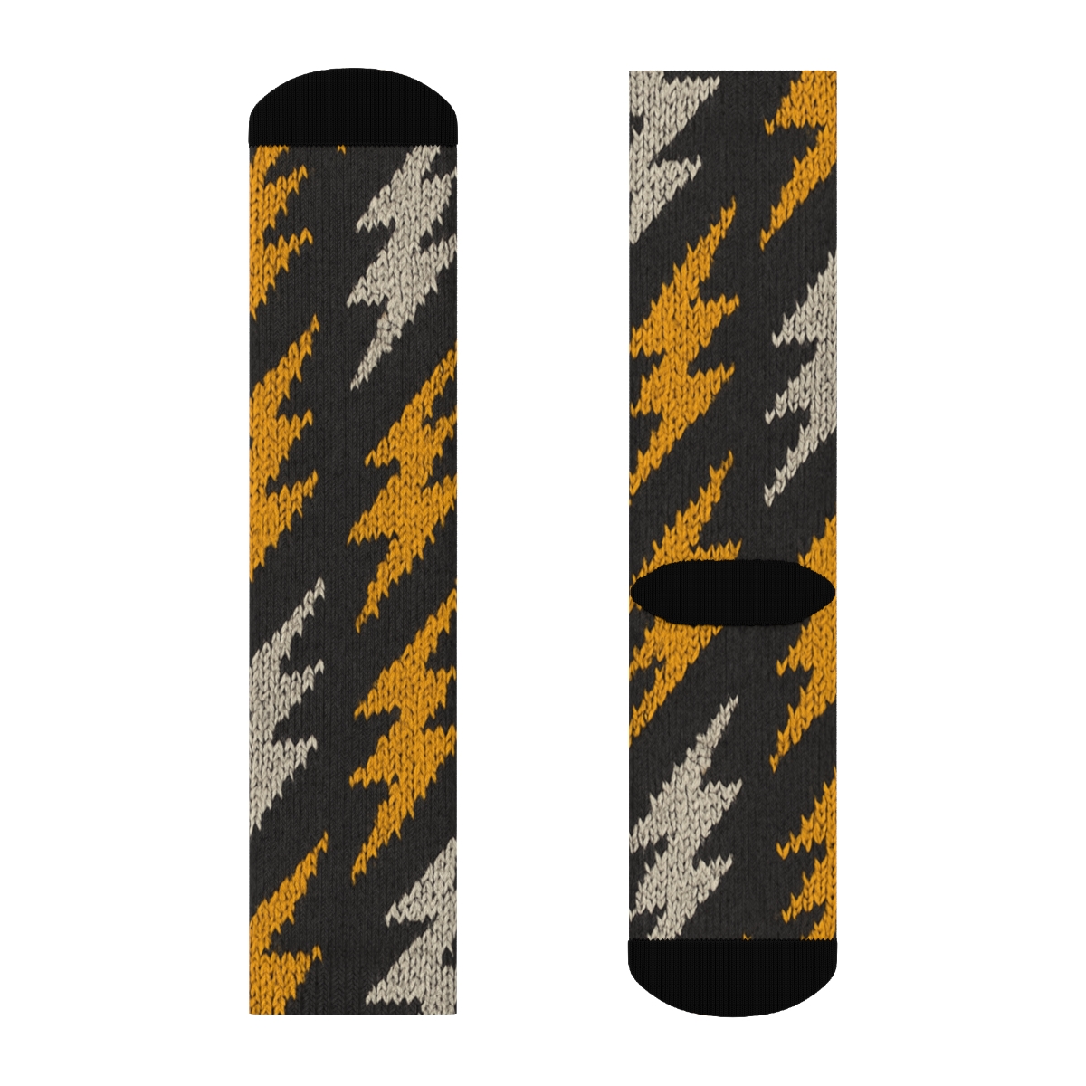 Thunder Chevron Knit Illusion unique graphic crew socks