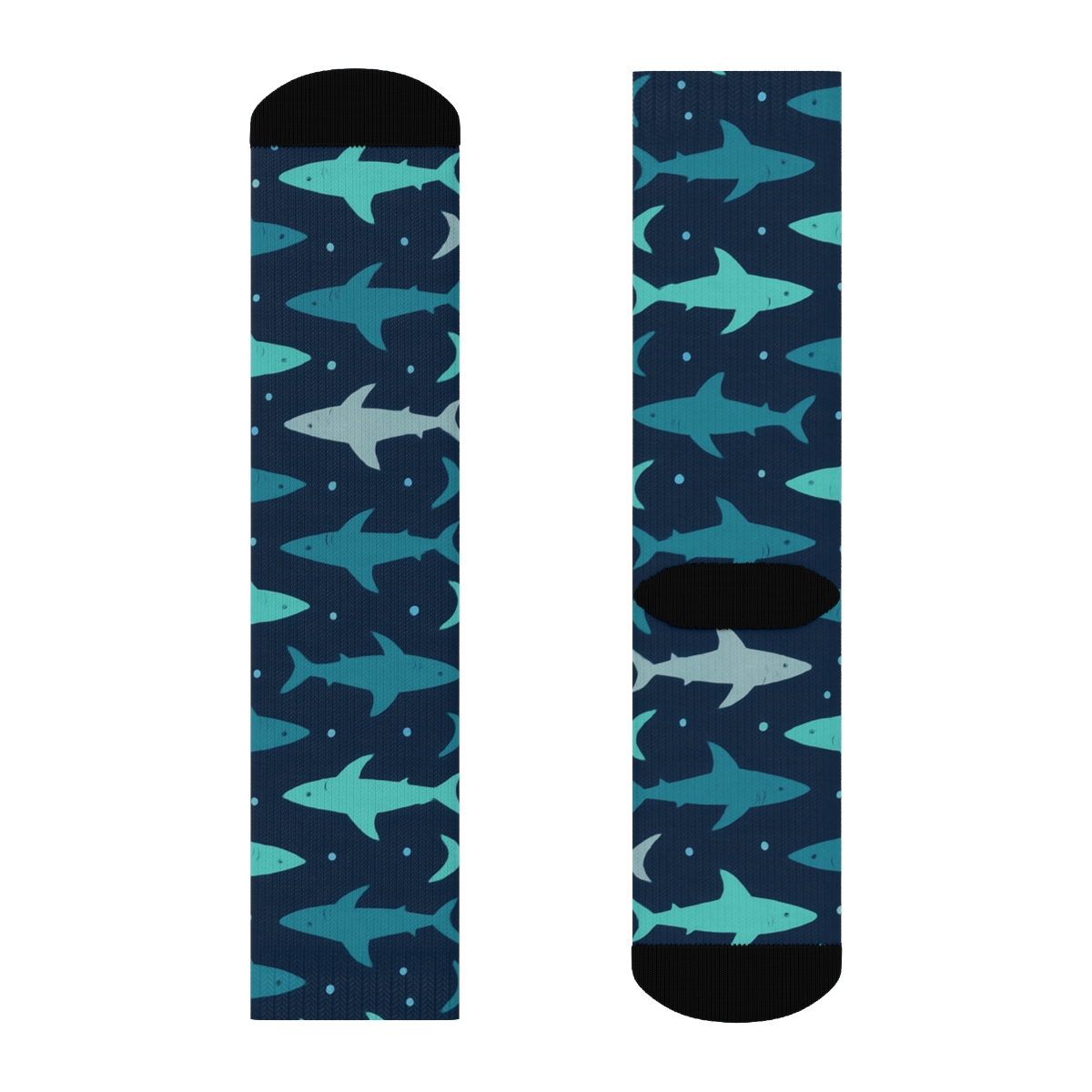 Tidal Chevron With Shark Silhouettes soft everyday crew socks