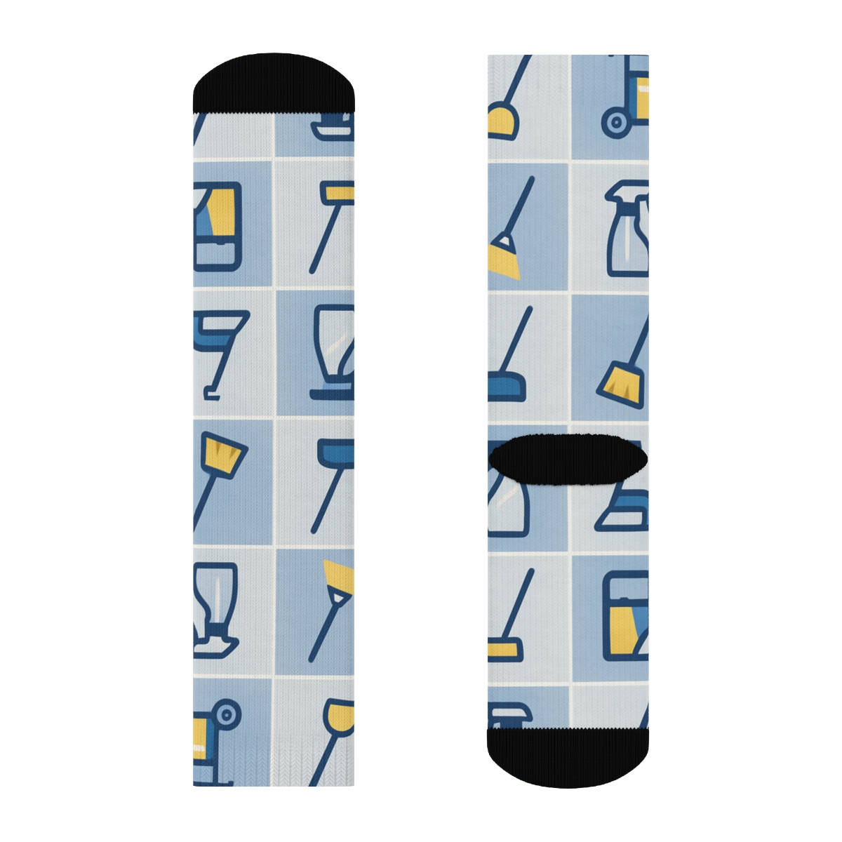 Tile Mosaic With Custodian Tools comfortable cotton crew socks