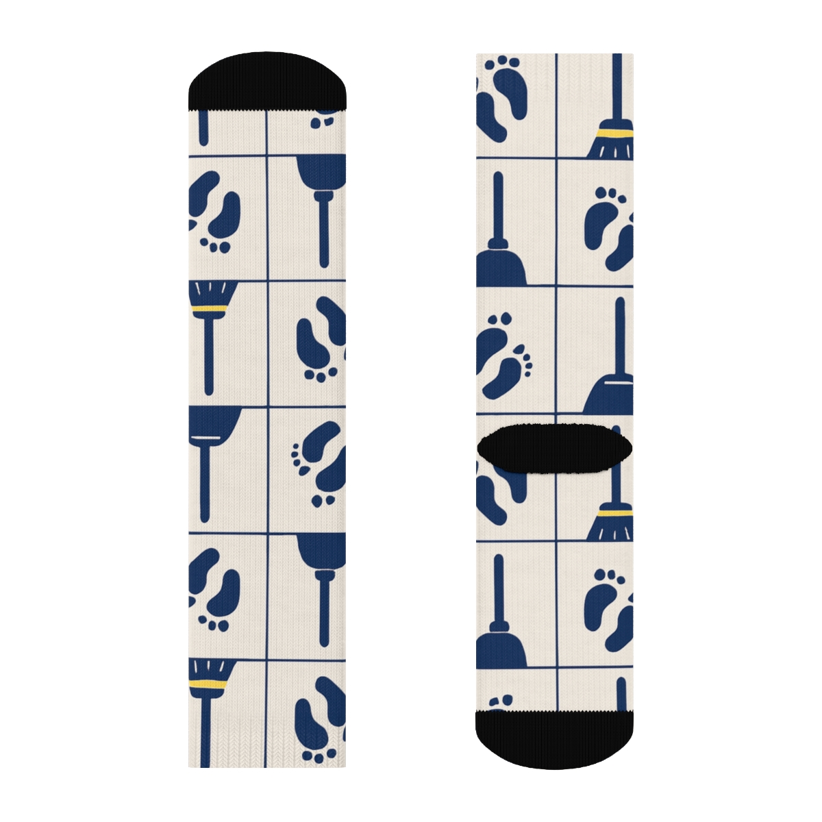 Tile Rhythm Custodian Pattern premium sports crew socks