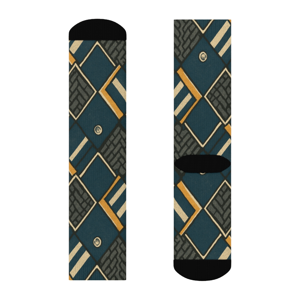 Tire Tread Argyle For The Truck Driver unique graphic crew socks