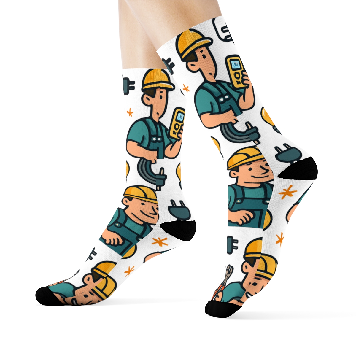 Tool Parade With Electrician Characters custom crew socks