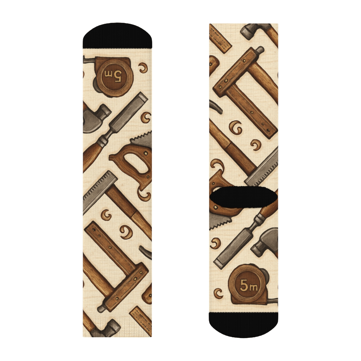 Tool Quilt In Carpenter Workshop Rhythm designer printed crew socks