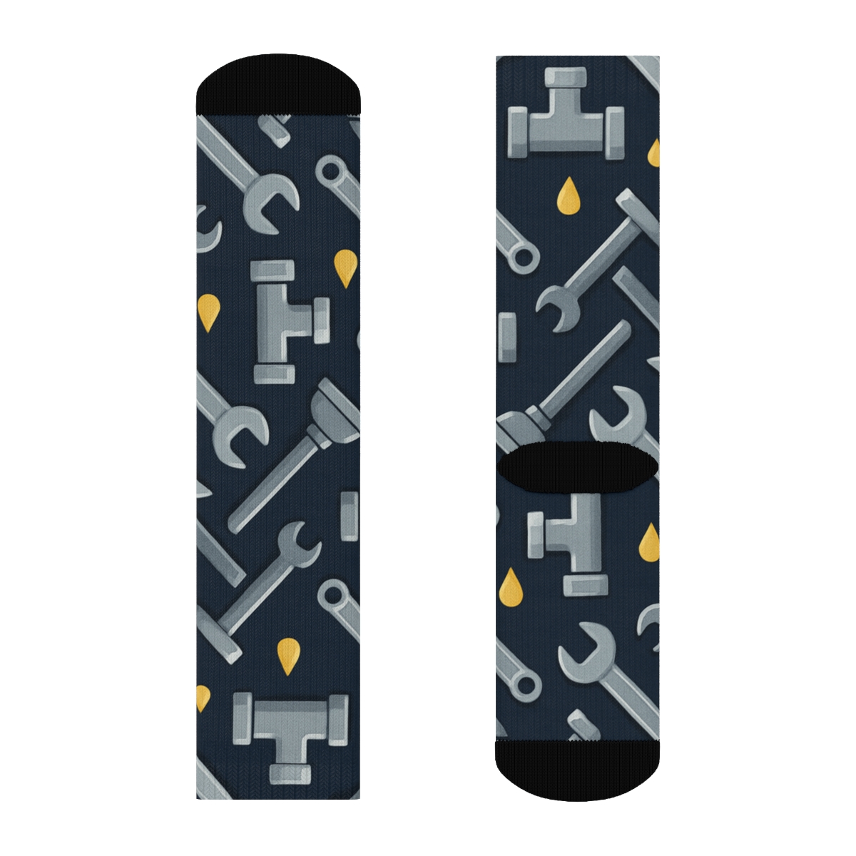 Tool Silhouette Diamonds, Plumber Edition personalized crew socks