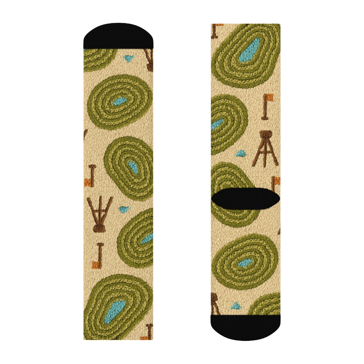 Topographic Knit Illusion For The Surveyor personalized crew socks
