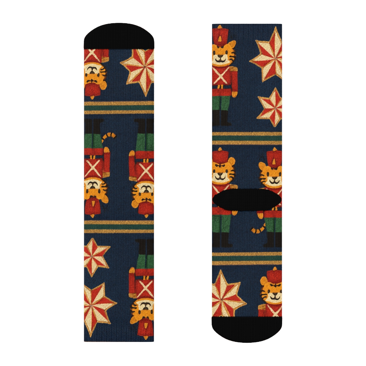 Toy Soldier Tiger Stripe Bands On Navy Blue personalized crew socks