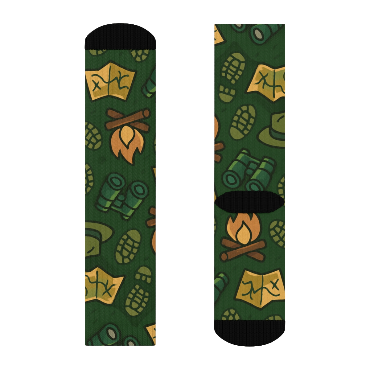Trail Grid With Park Ranger Icons personalized crew socks