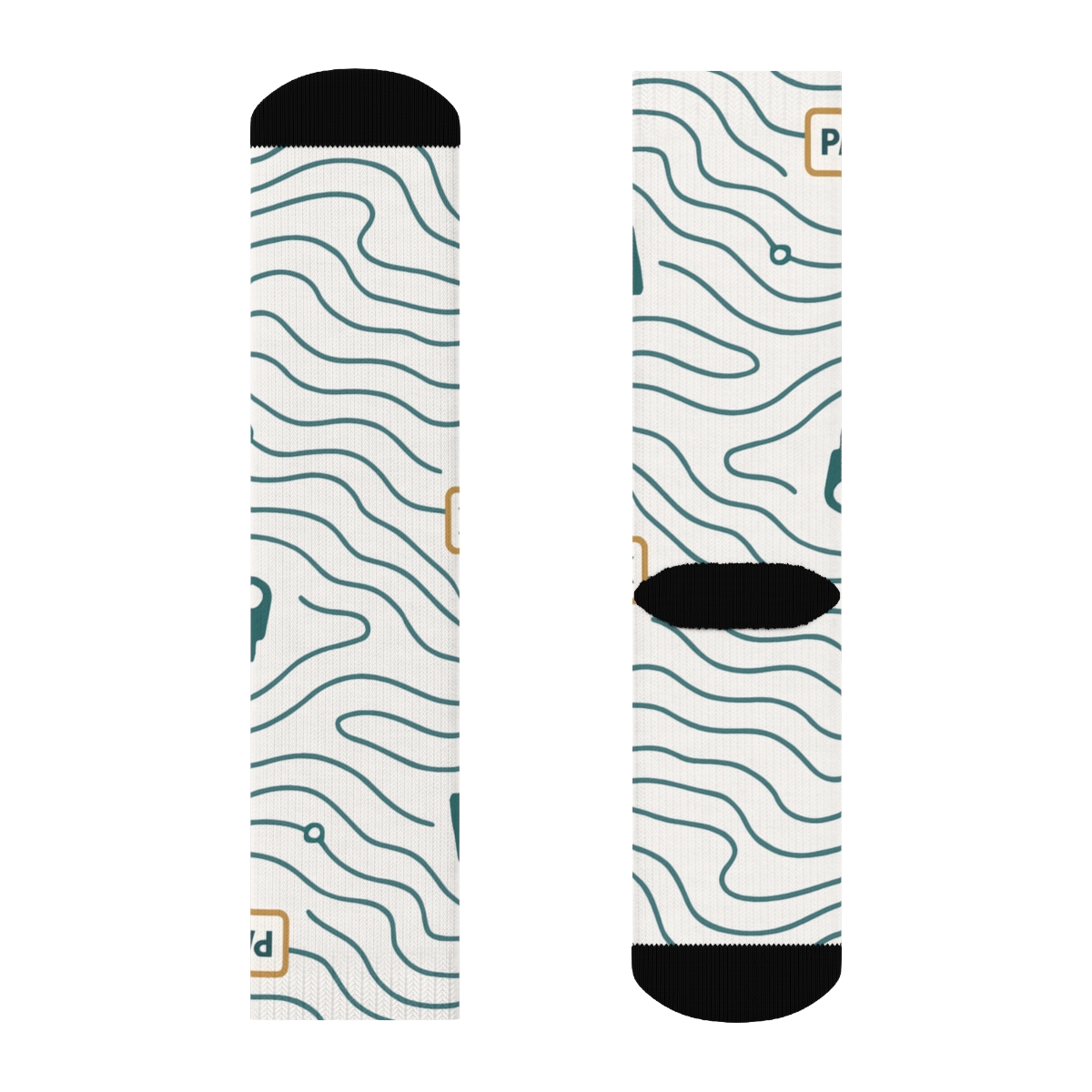 Trail Map Rhythm With Park Ranger Icons comfortable cotton crew socks