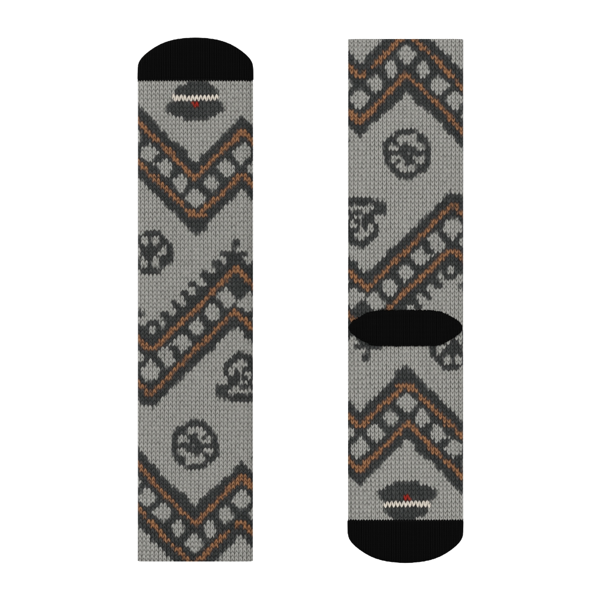 Train Conductor Chevron Track Knit Illusion custom crew socks