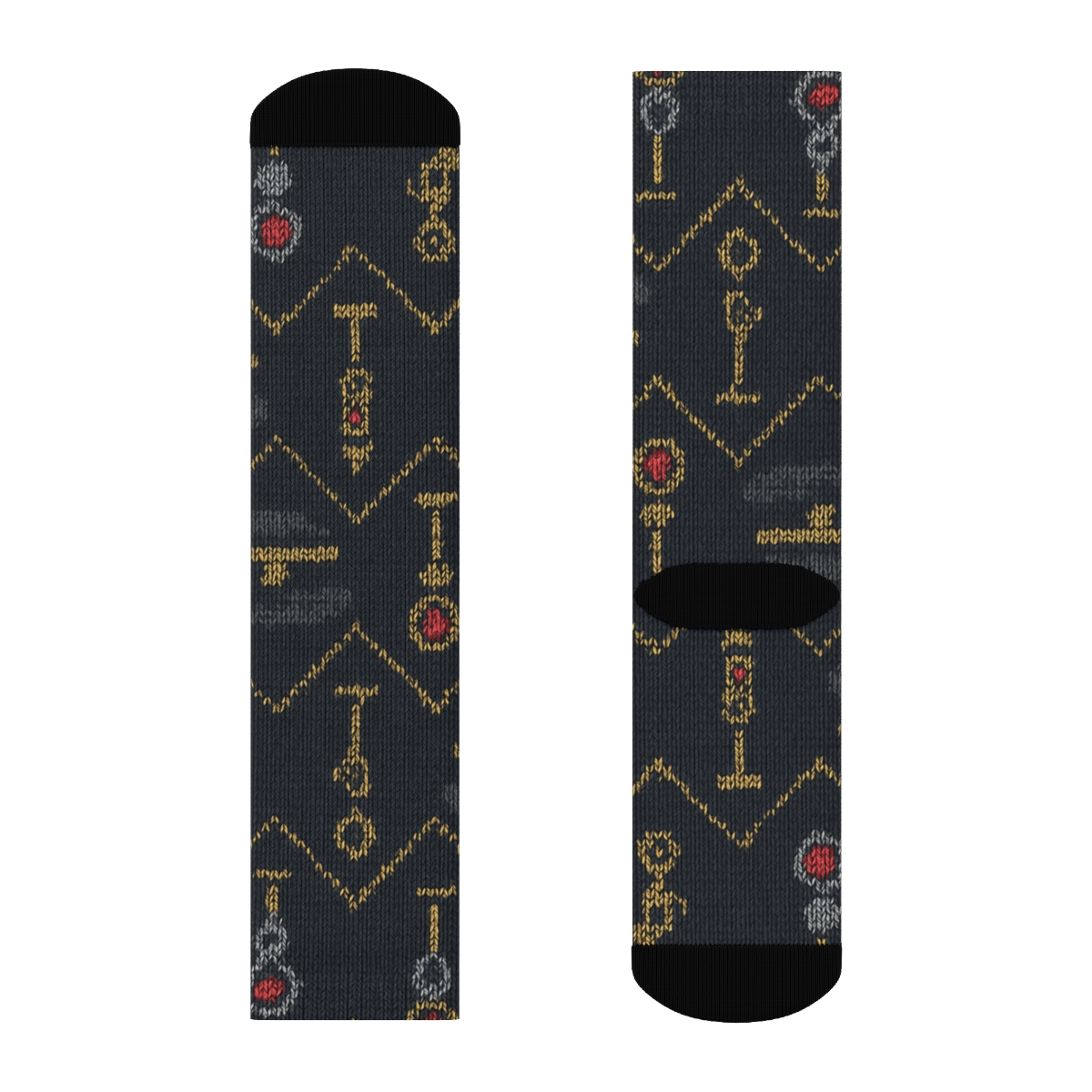 Train Conductor Signal Lattice Knit Illusion personalized crew socks