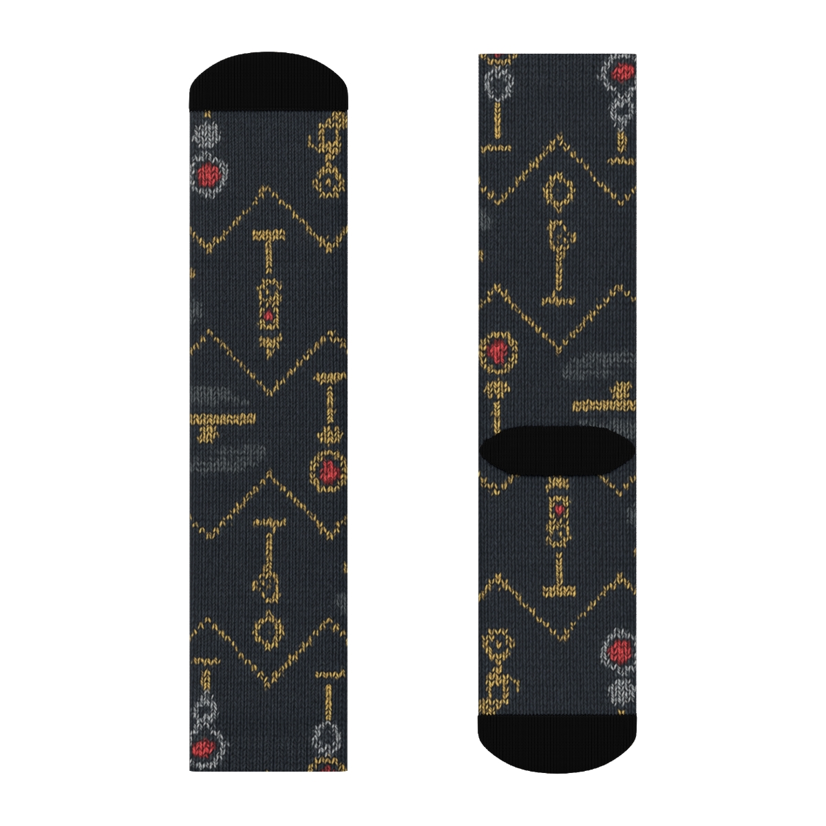 Train Conductor Signal Lattice Knit Illusion personalized crew socks