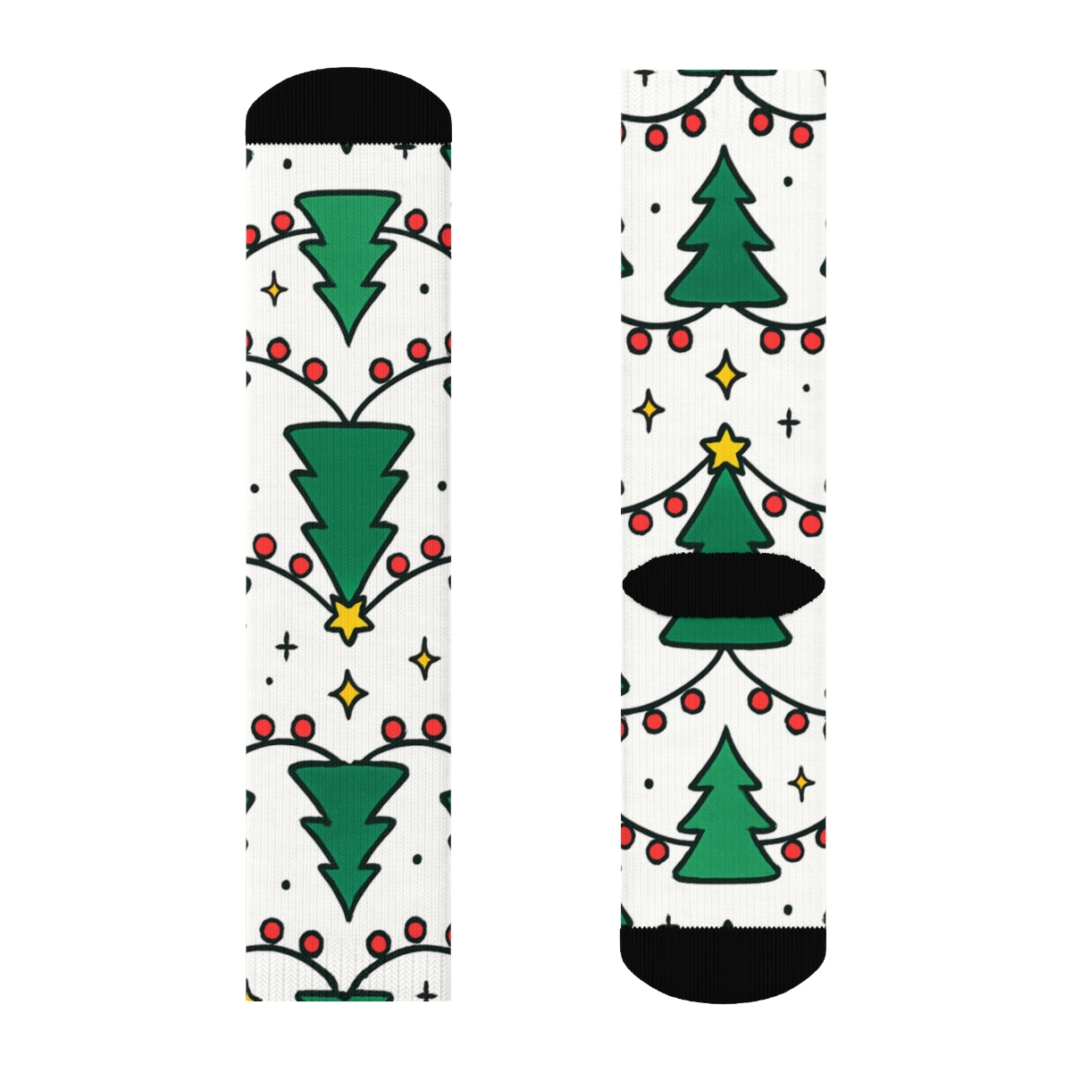 Tree Garland Array With Christmas Tree Accent custom crew socks