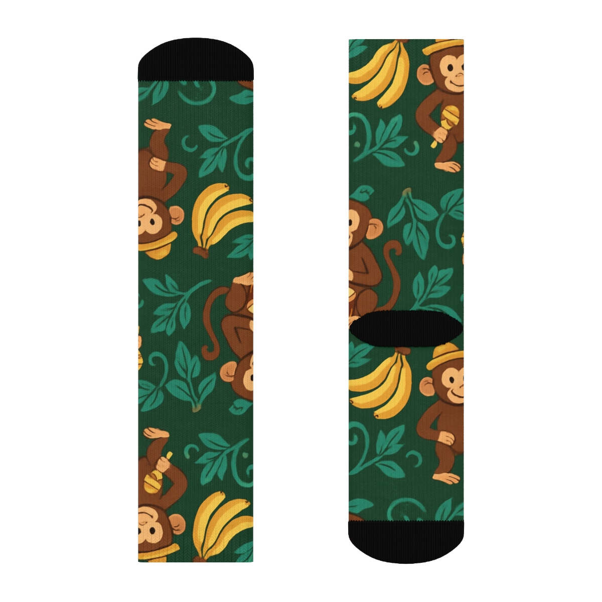 Treetop Carnival Ape Pattern Bands custom crew socks