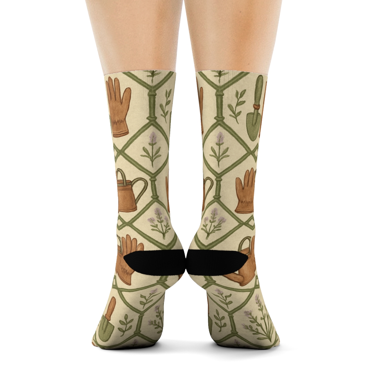 Trellised Toolbands For The Gardener designer printed crew socks