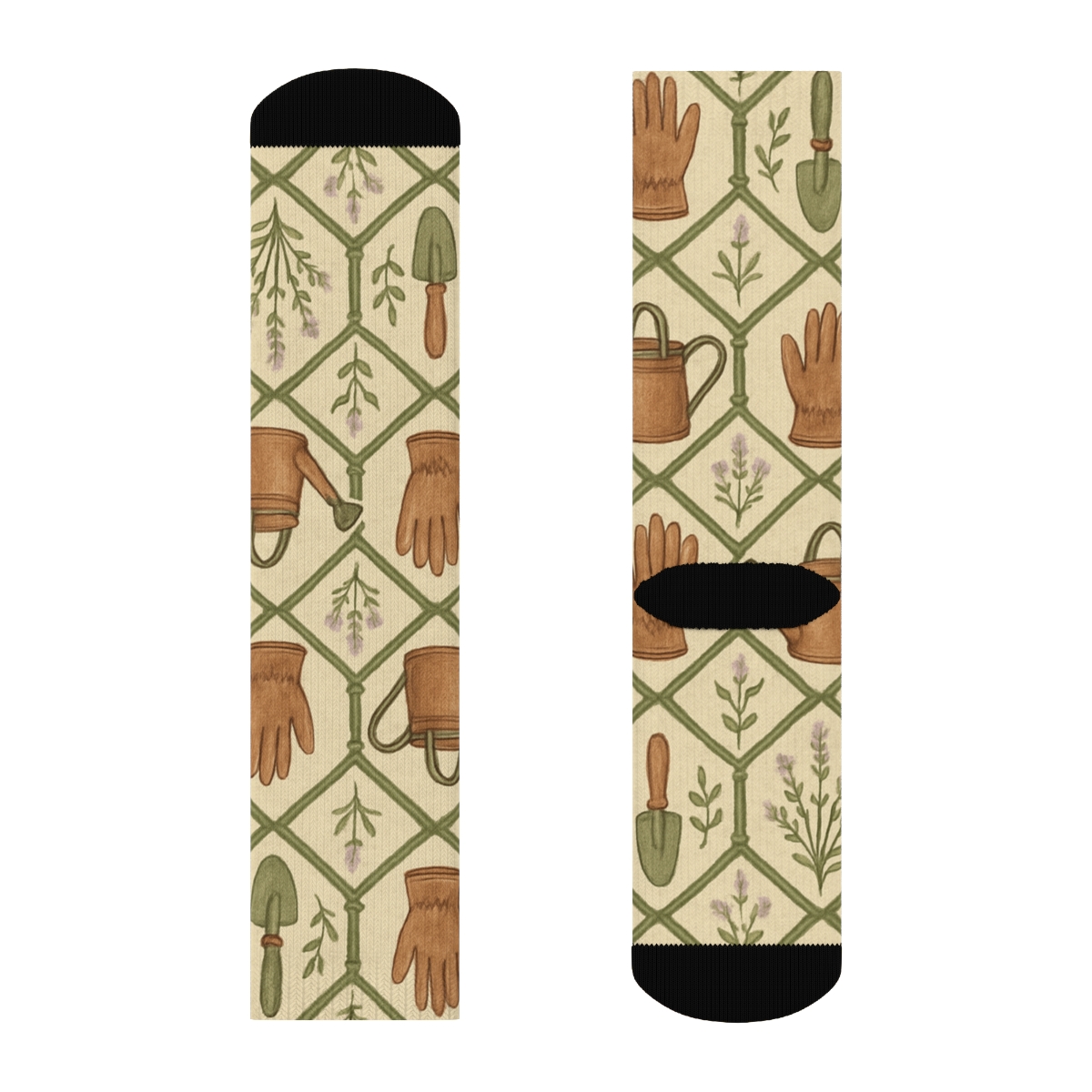 Trellised Toolbands For The Gardener designer printed crew socks