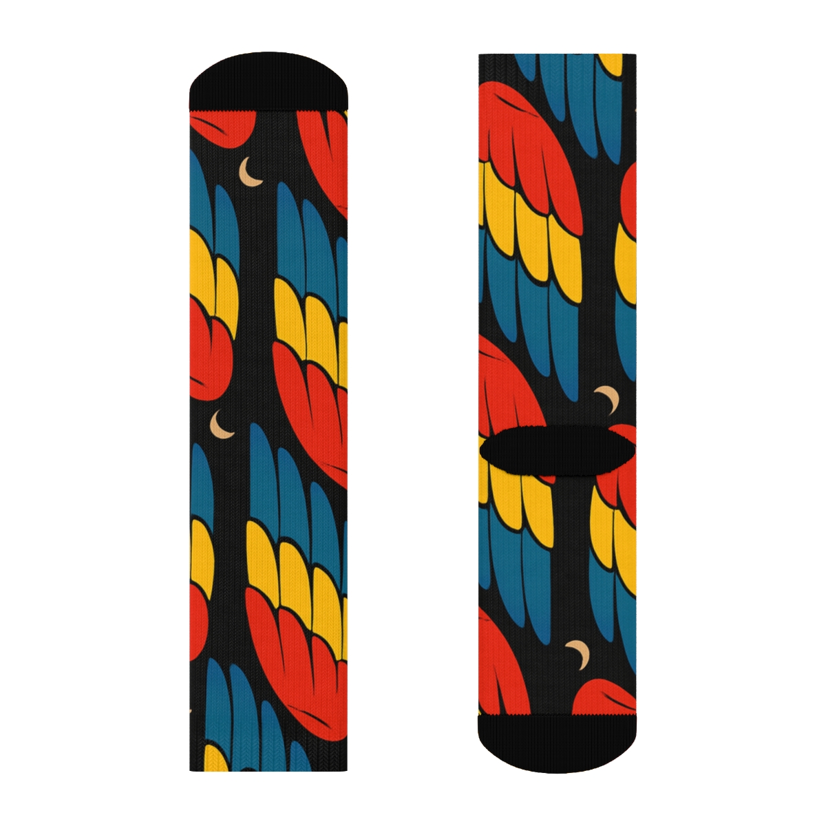 Tropical Parrot Wing Stripe Cascade personalized crew socks