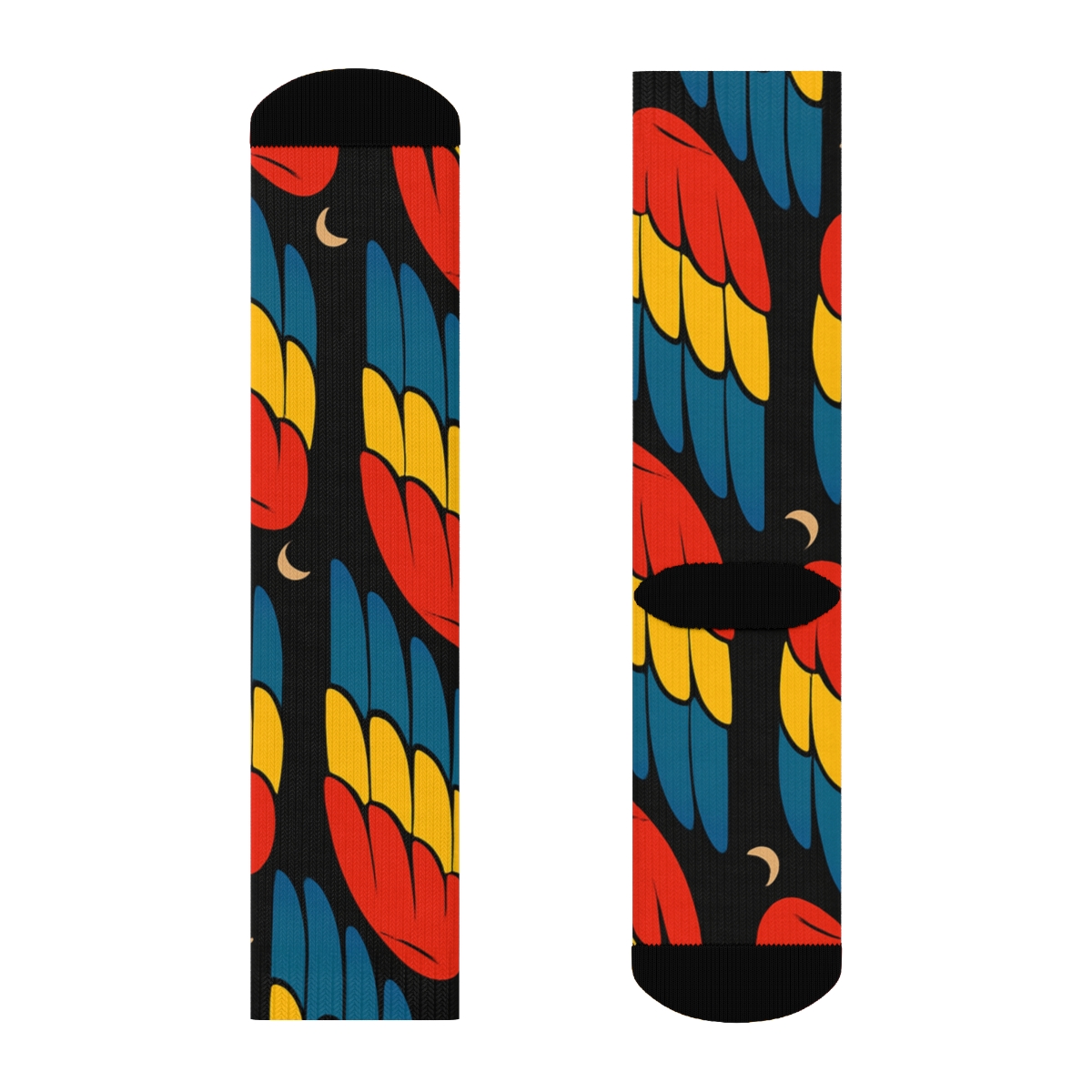 Tropical Parrot Wing Stripe Cascade personalized crew socks