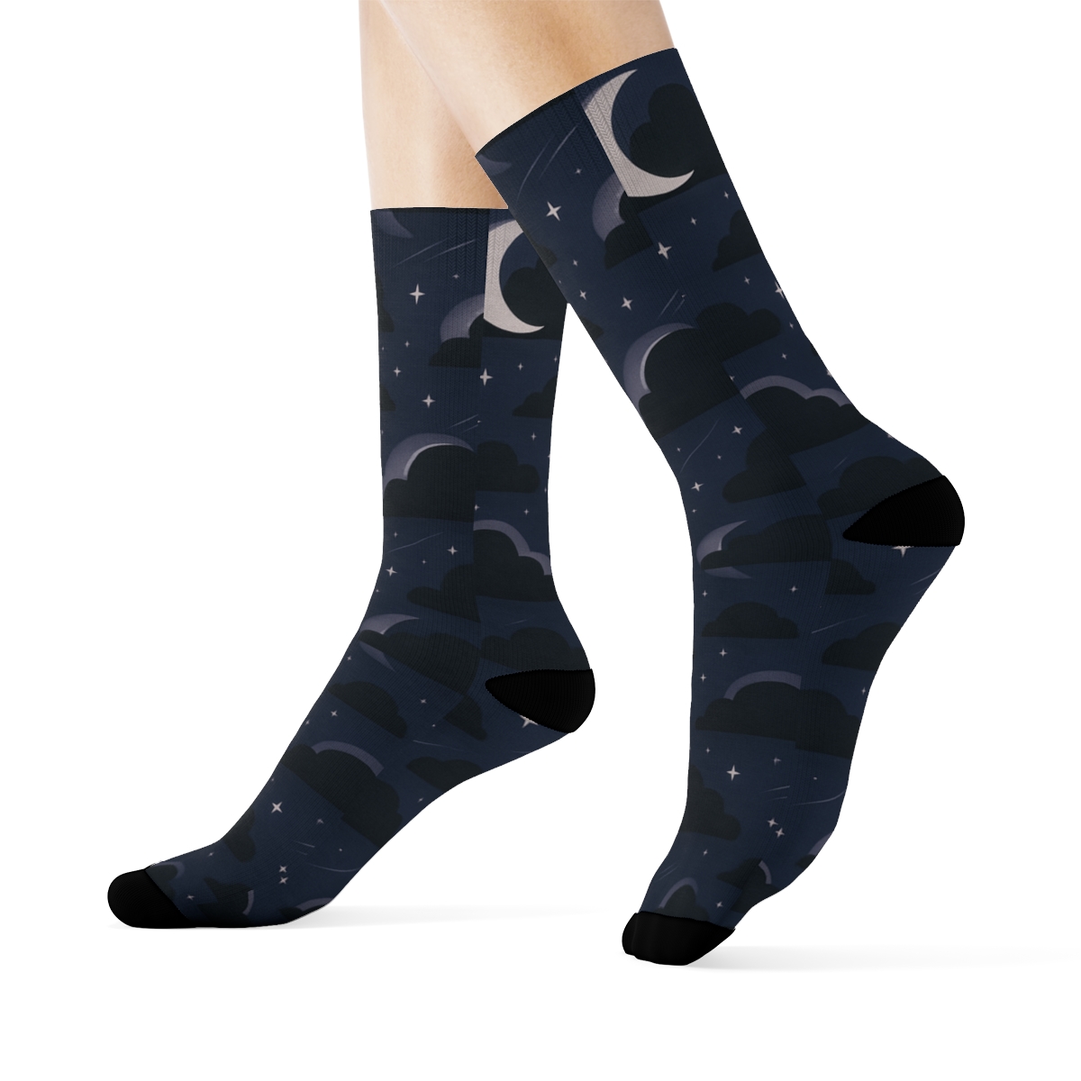 Twilight Grid With Clouds Silhouettes personalized crew socks