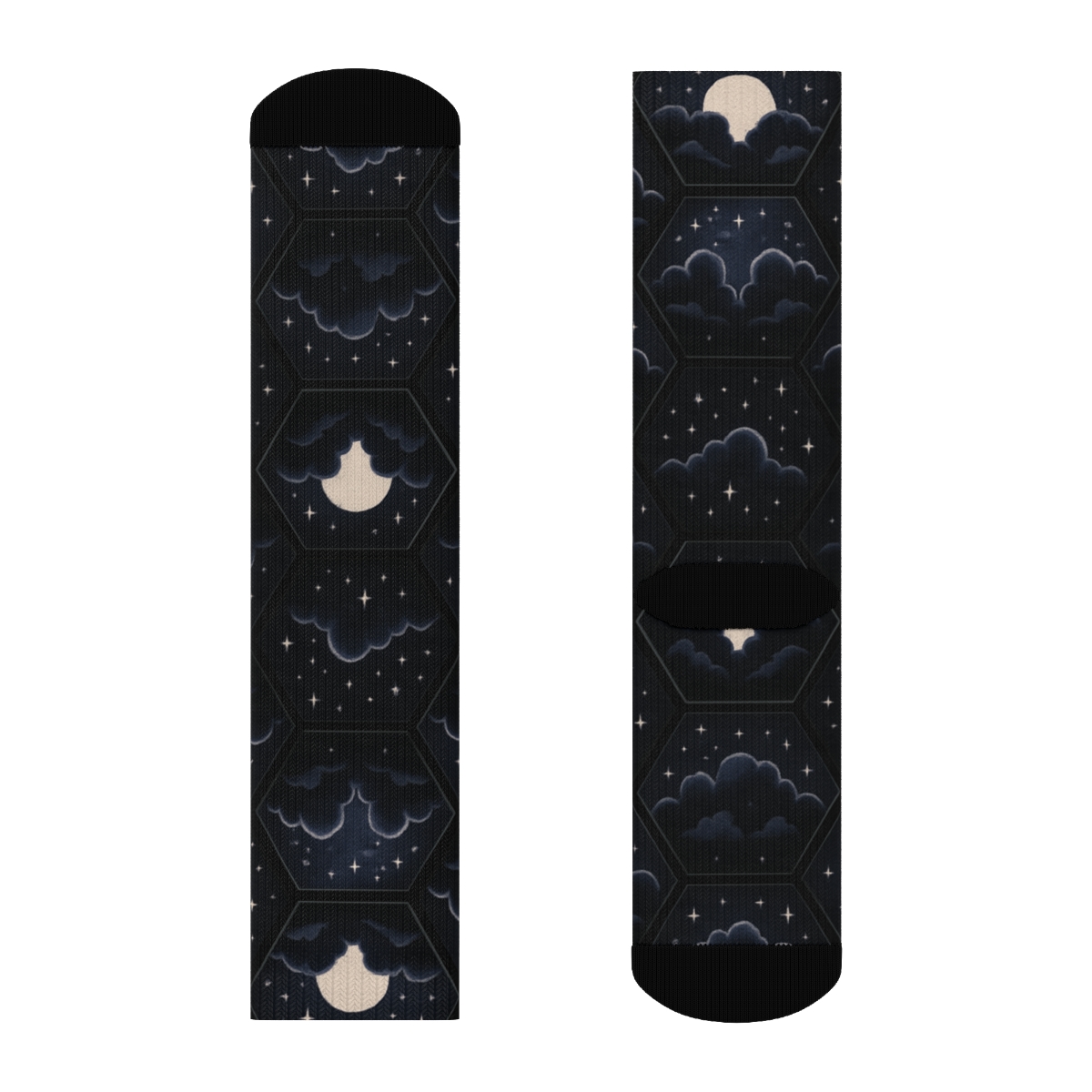 Twilight Starry Cloud Mosaic personalized crew socks